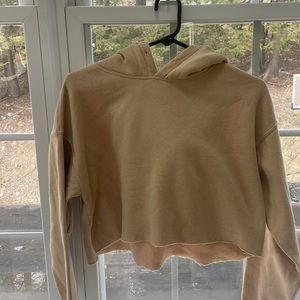 Cropped Cream Hoodie